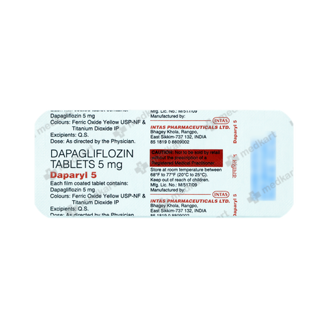 DAPARYL 5MG TABLET 10'S