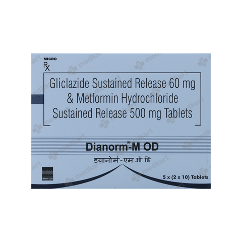 DIANORM M OD 60/500MG TABLET 10'S