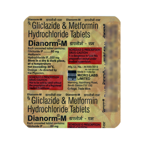 DIANORM M 80/500MG TABLET 15'S