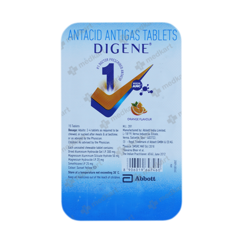 DIGENE (ORANGE) TABLET 15'S