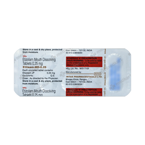 ETILAAM MD 0.25 Uses