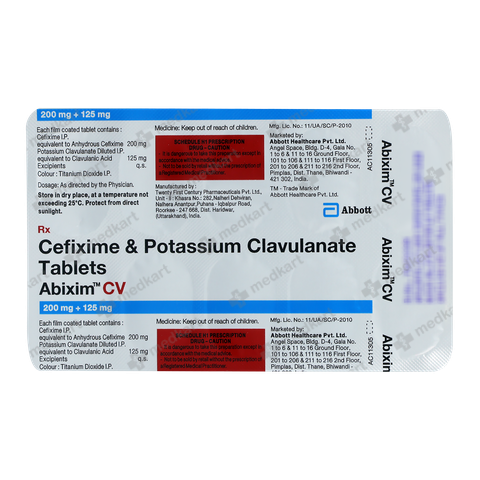 ABIXIM CV TABLET 10'S