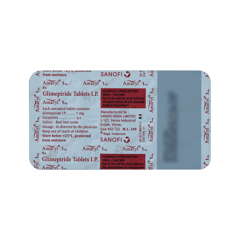 AMARYL 1MG TABLET 30'S, Price, Composition & Generic Alternatives