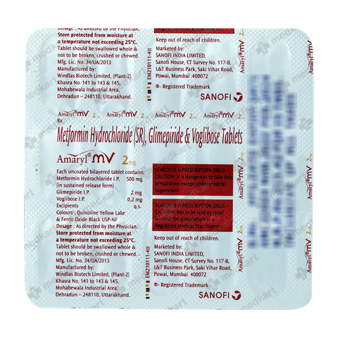 AMARYL MV 2MG TABLET 15'S