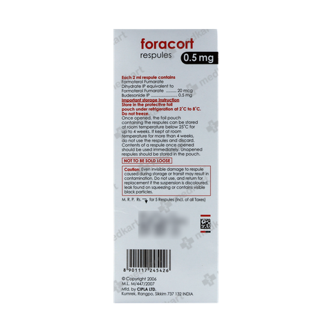 FORACORT 0.5 RESPULES 5 X 2 ML