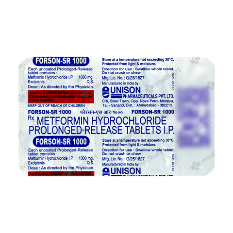 FORSON SR 1000MG TABLET 10'S