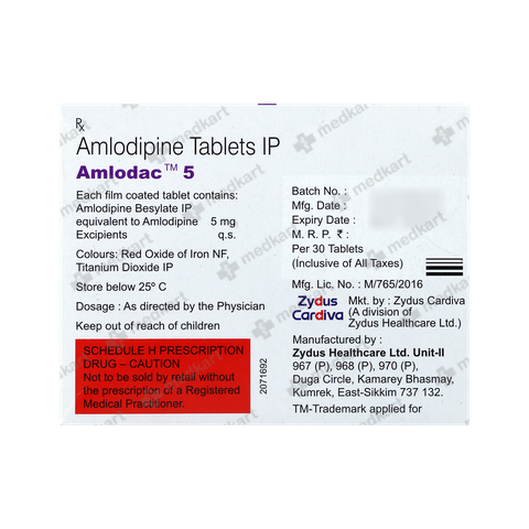 AMLODAC 5MG TABLET 30'S