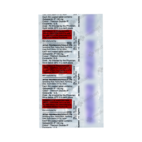 GABAPIN 100MG TABLET 15'S