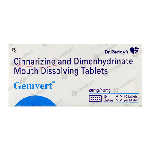 GEMVERT 20MG TABLET 10'S