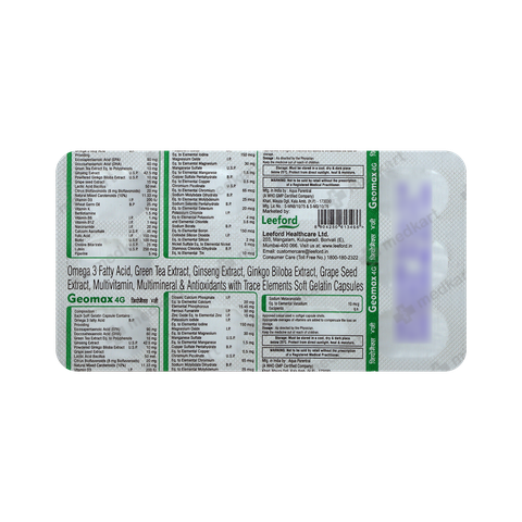 Geomax Plus 4g Tablet 10's – Dosage Information