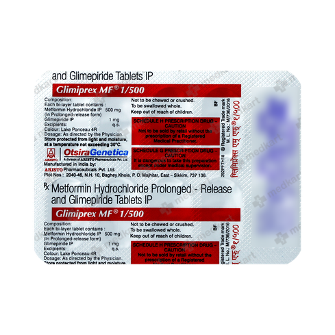 GLIMIPREX MF 1/500MG TABLET 10'S