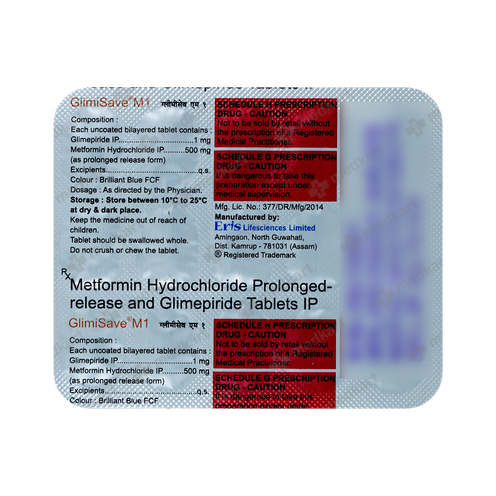 GLIMISAVE M 1MG TABLET 15'S