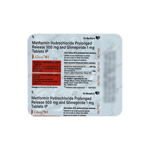 GLIMY M 1MG TABLET 15'S