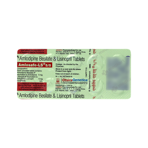 AMLOSAFE LS 5/5MG Tablet available at the best price on Medkart Pharmacy.