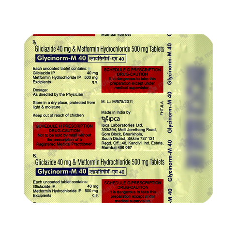 GLYCINORM M 40MG TABLET 15'S