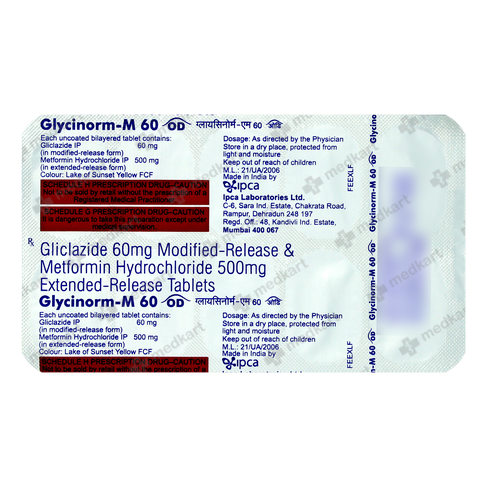 GLYCINORM M OD 60MG TABLET 10'S