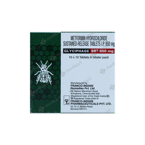 GLYCIPHAGE SR 850MG TABLET 10'S