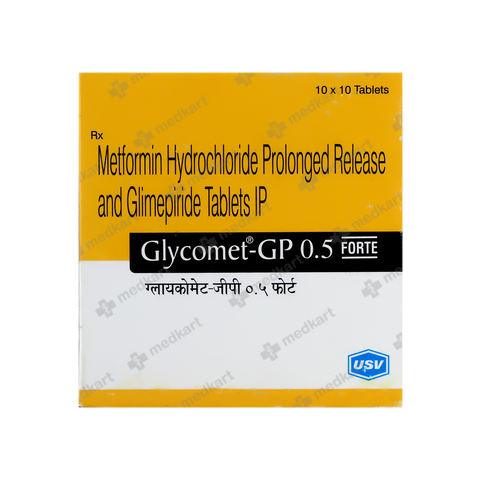 GLYCOMET GP 0.5MG FORTE TABLET 10'S