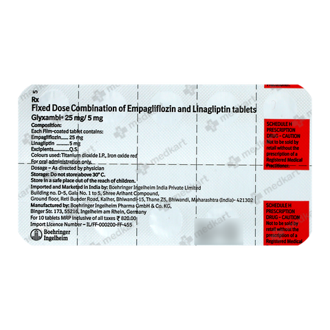 GLYXAMBI 25/5MG TABLET 10'S