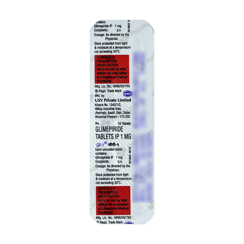 GLIMER 1MG TABLET 10'S, Price, Composition & Generic Alternatives - Medkart