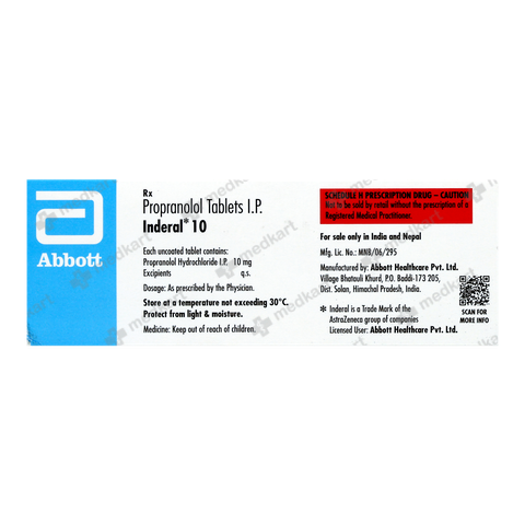 Order INDERAL 10 online at Medkart
