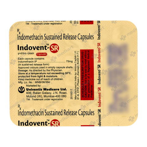 INDOVENT SR CAPSULE 10'S