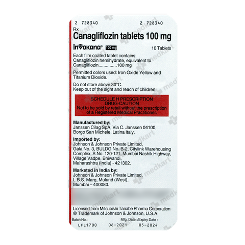 INVOKANA 100MG TABLET 10'S