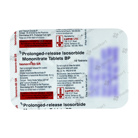 ISONORM SR 60MG TABLET 10'S