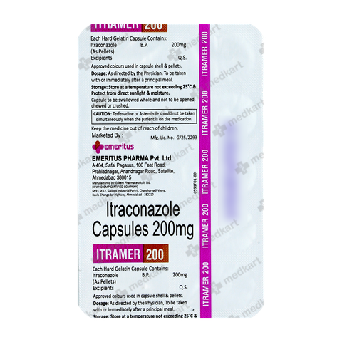 ITRAMER 200MG CAPSULE 10'S