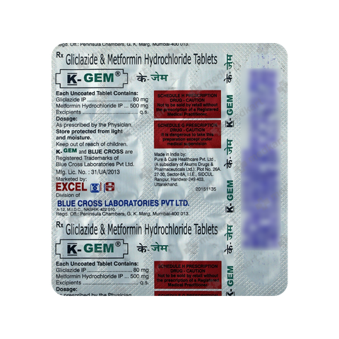 K GEM TABLET 15'S
