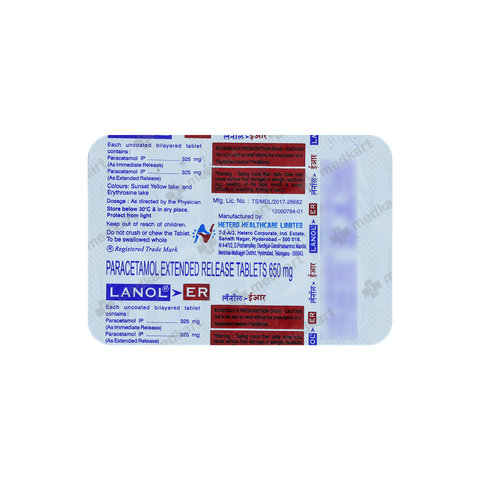 LANOL ER 650MG TABLET 10'S