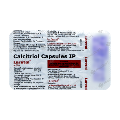 LARETOL 0.25MCG CAPSULE 10'S