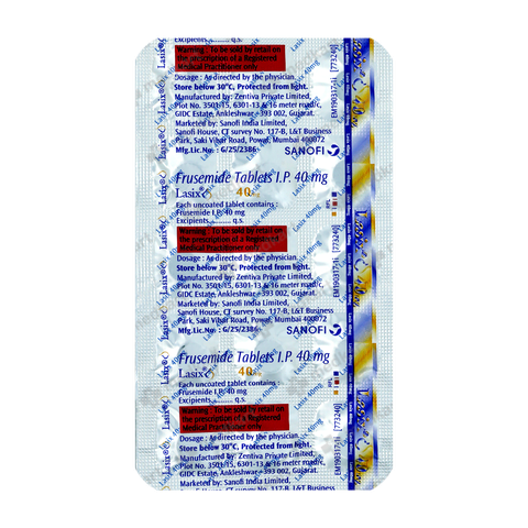 LASIX 40MG TABLET 15'S