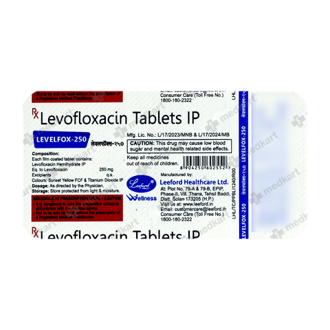 LEVELFLOX 250 TABLET 10'S