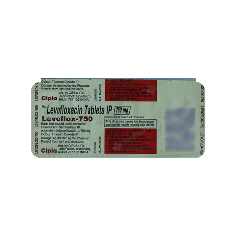 LEVOFLOX 750MG TABLET 5'S