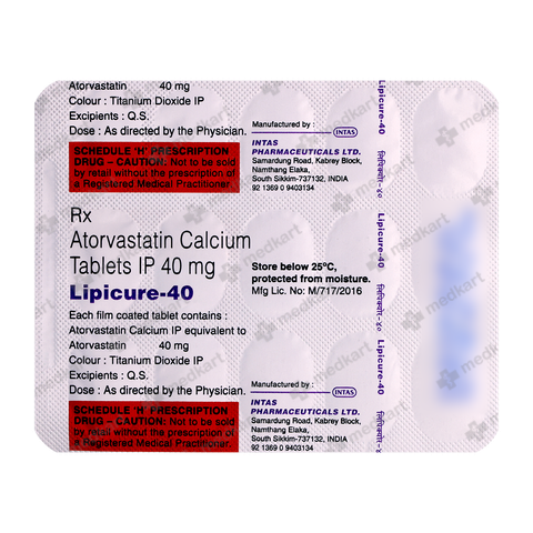 LIPICURE 40MG TABLET 15'S