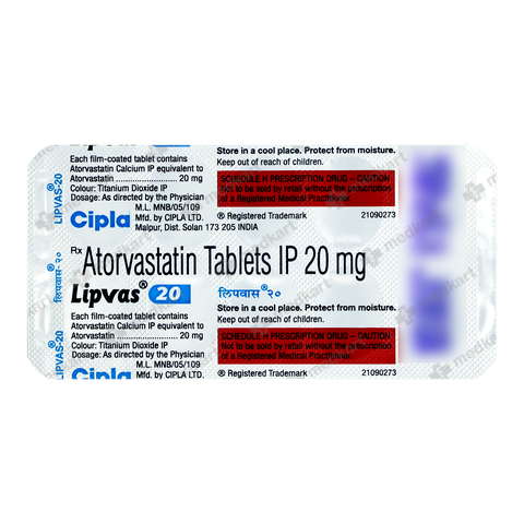 LIPVAS 20MG TABLET 10'S