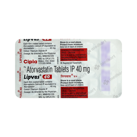 LIPVAS 40 TABLET 10'S