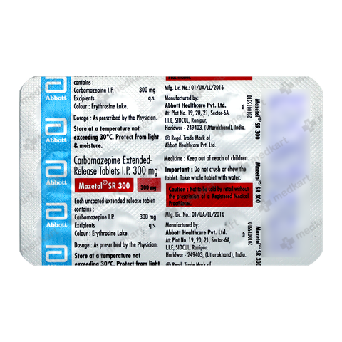 MAZETOL SR 300MG TABLET 15'S