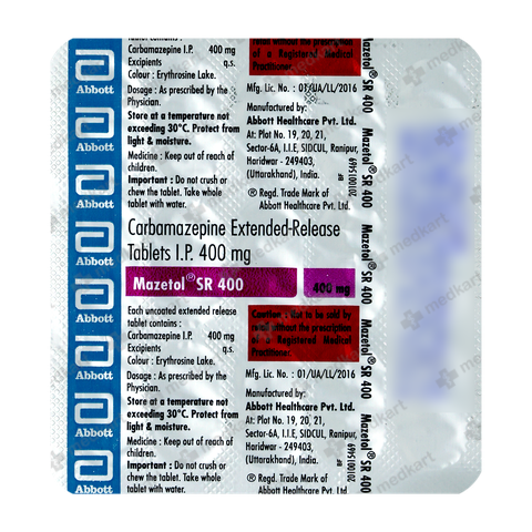 MAZETOL SR 400MG TABLET 15'S