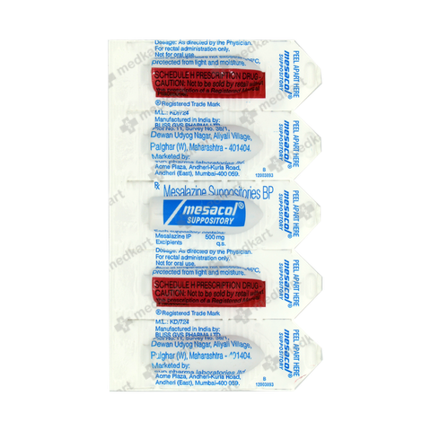 MESACOL SUPPOSITORY 1X5