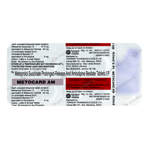 METOCARD AM TABLET 10'S