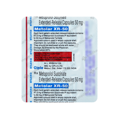 METOLAR XR 50MG TABLET 15'S