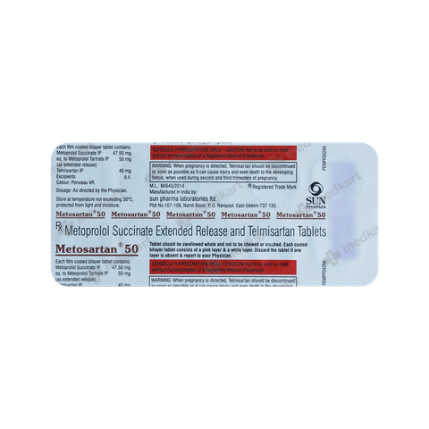 Buy METOSARTAN 50 Online at Medkart