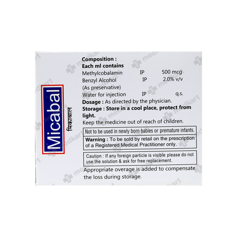 MICABAL 500MCG INJECTION 1 ML