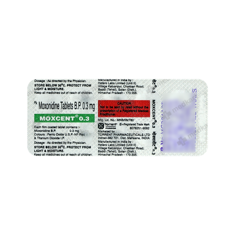 MOXCENT 0.3MG TABLET 10'S