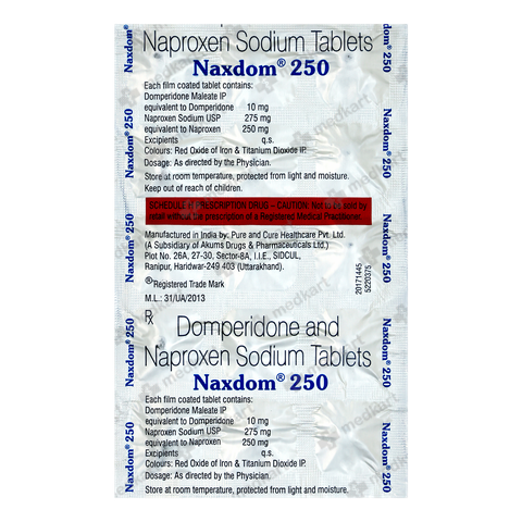 NAXDOM 250MG TABLET 15'S