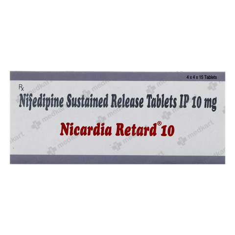 NICARDIA RETARD 10MG TABLET 15'S