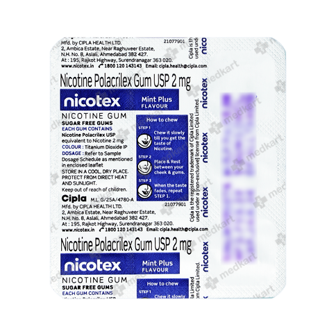 NICOTEX 2MG TABLET 9'S