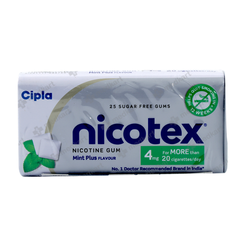 NICOTEX 4MG CHEWING GUM PAAN FLAOUR SF TABLET 10'S